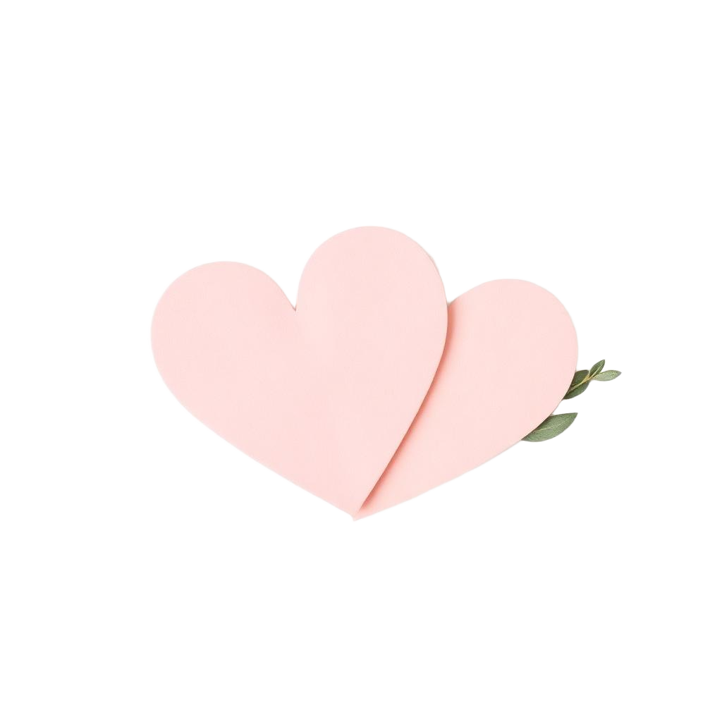 Two soft pink hearts